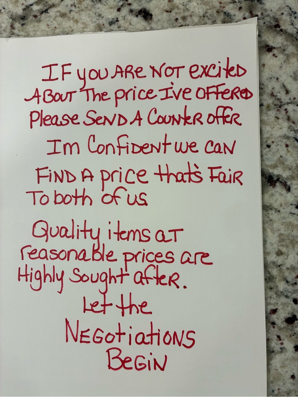 Dooney & Bourke red handwritten note accessory